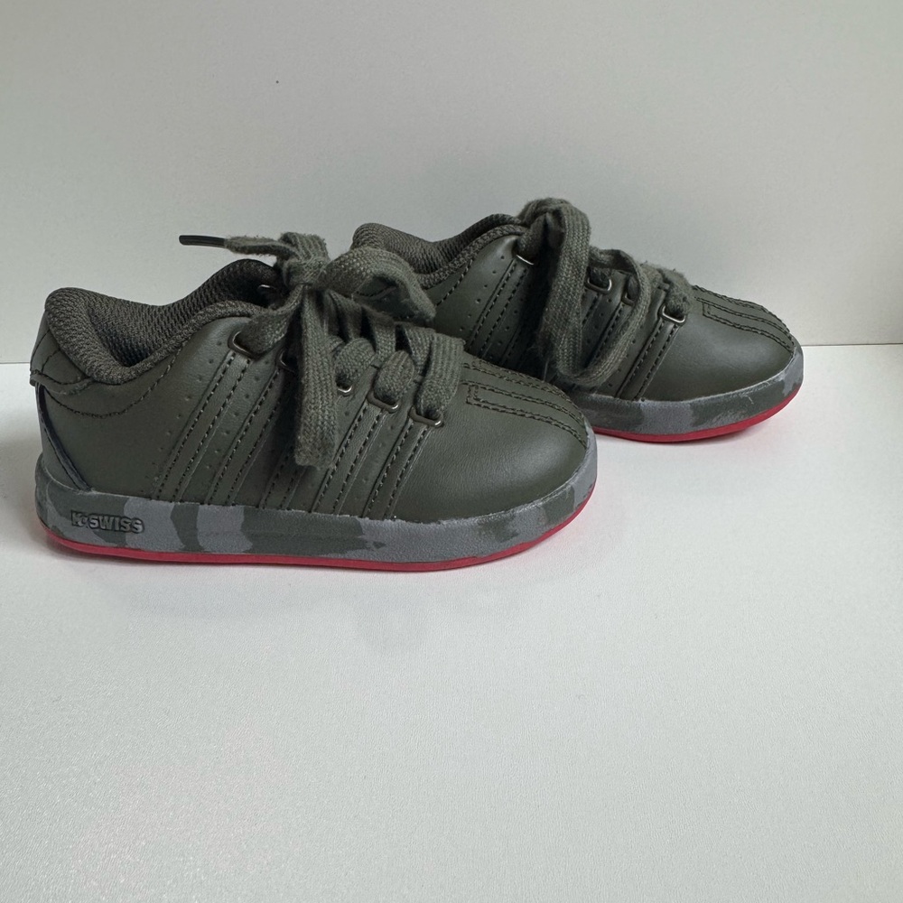 KSwiss Infant Toddler Kids Leather Shoes Size 6  Olive Green/Camo